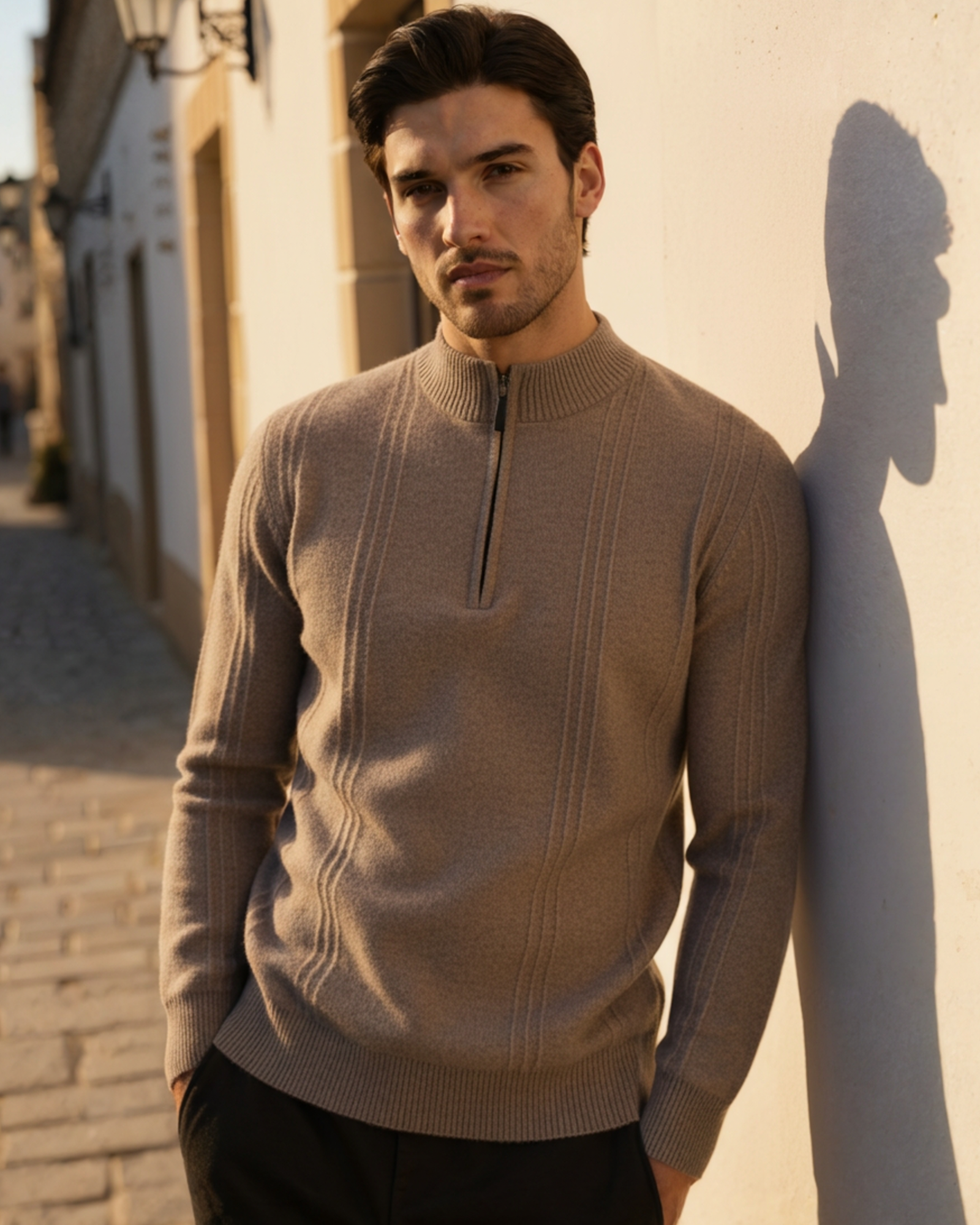 100% Cashmere Ribbed Half Zip - Choose By Portugal