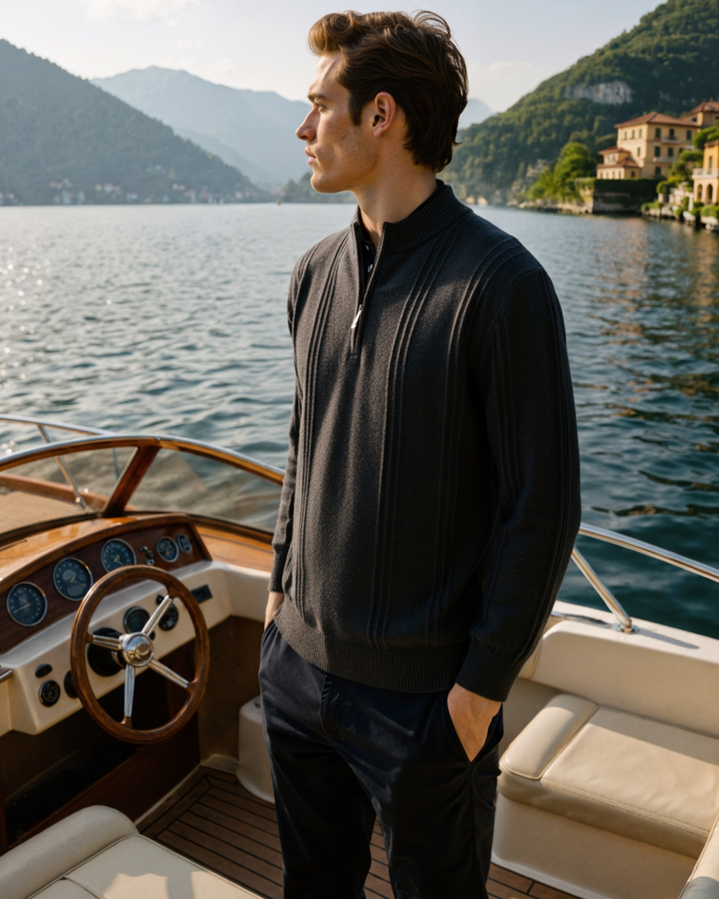 100% Cashmere Ribbed Half Zip - Choose By Portugal