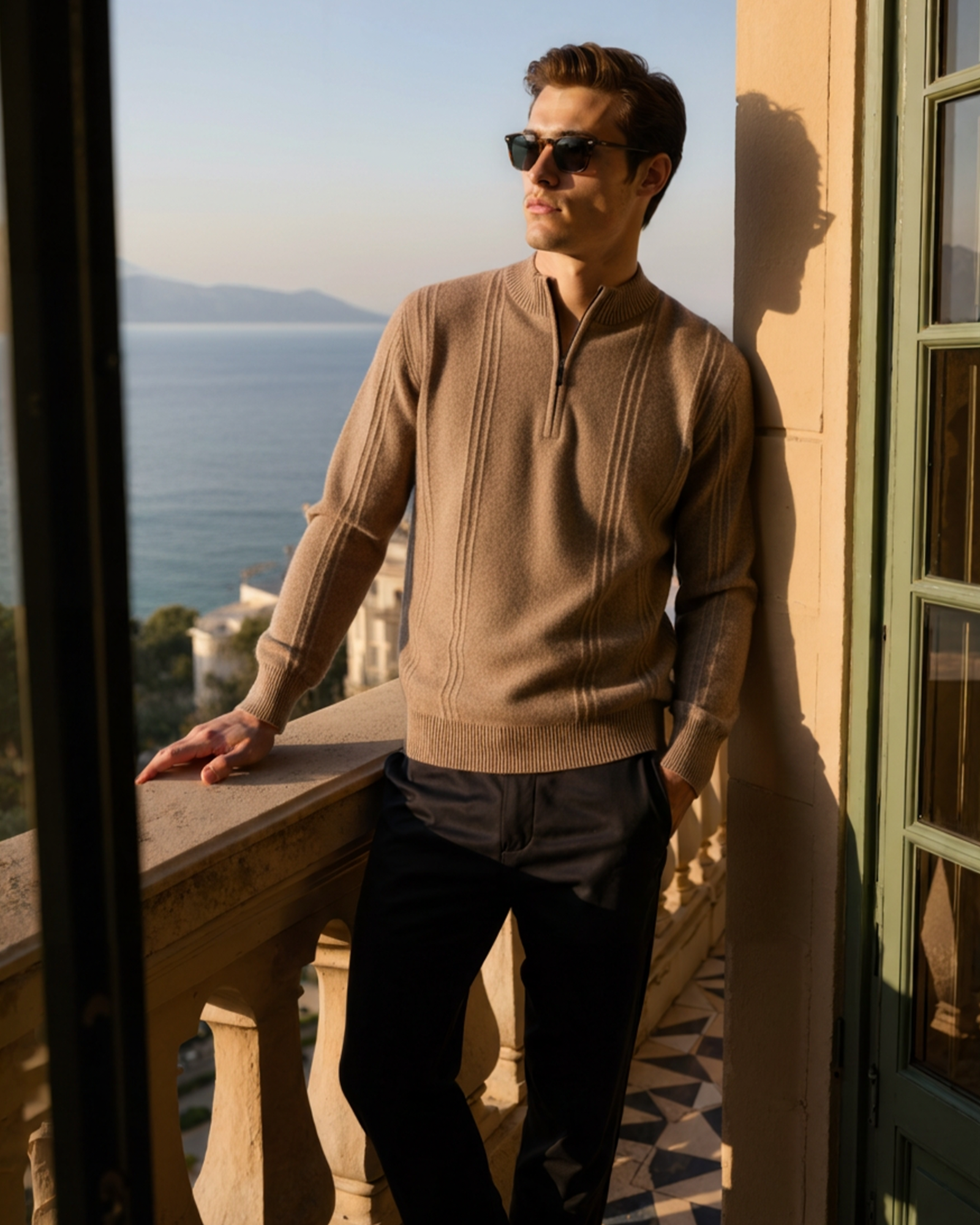 100% Cashmere Ribbed Half Zip - Choose By Portugal