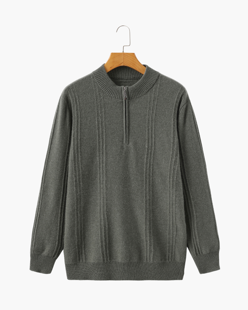 100% Cashmere Ribbed Half Zip - Choose By Portugal