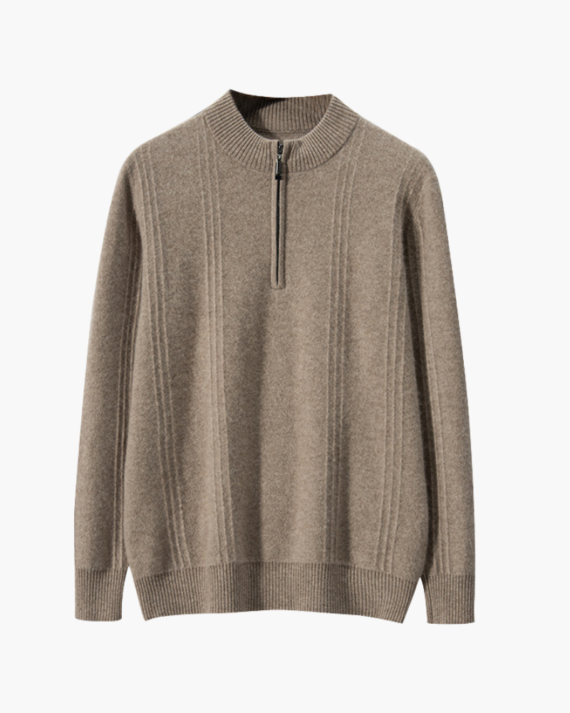 100% Cashmere Ribbed Half Zip - Choose By Portugal