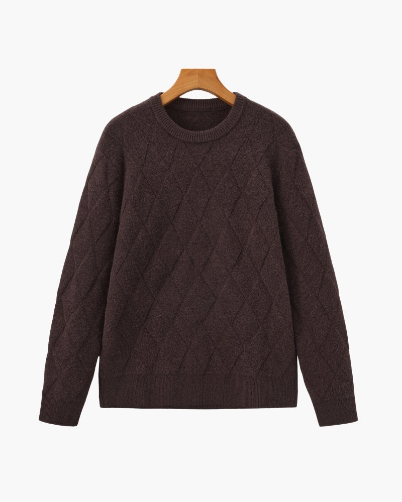 Diamond Knit Crewneck Sweater - Choose By Portugal
