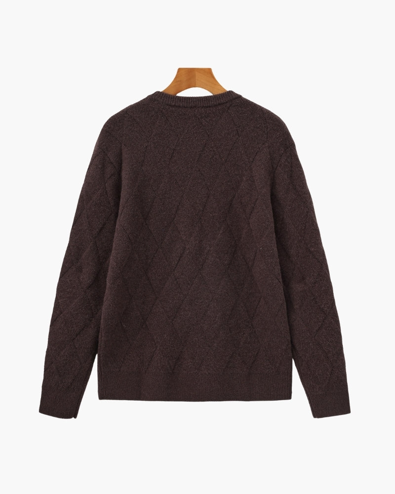 Diamond Knit Crewneck Sweater - Choose By Portugal