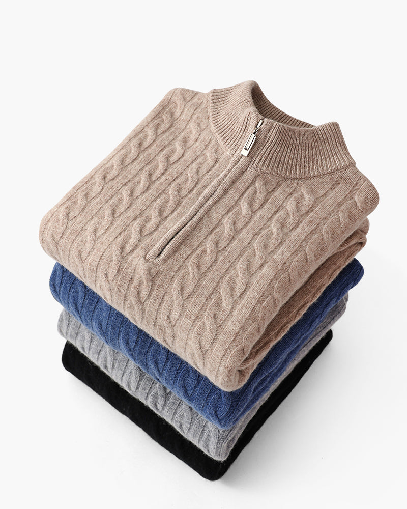 100% Cashmere Woven Half Zip - Choose By Portugal