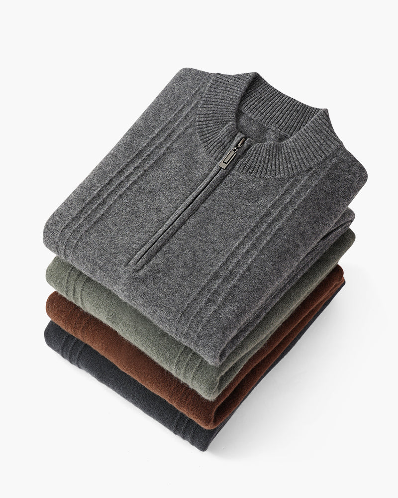100% Cashmere Ribbed Half Zip - Choose By Portugal