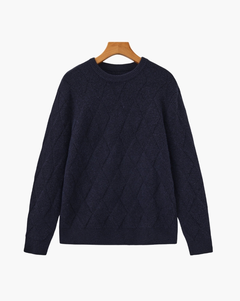 Diamond Knit Crewneck Sweater - Choose By Portugal