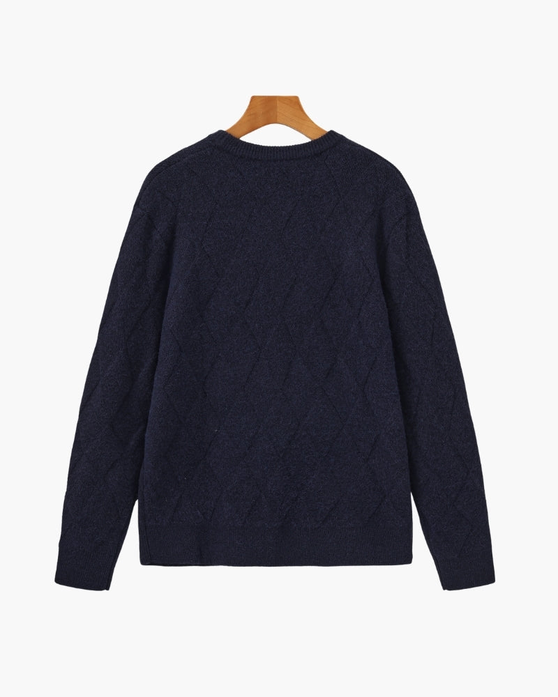 Diamond Knit Crewneck Sweater - Choose By Portugal