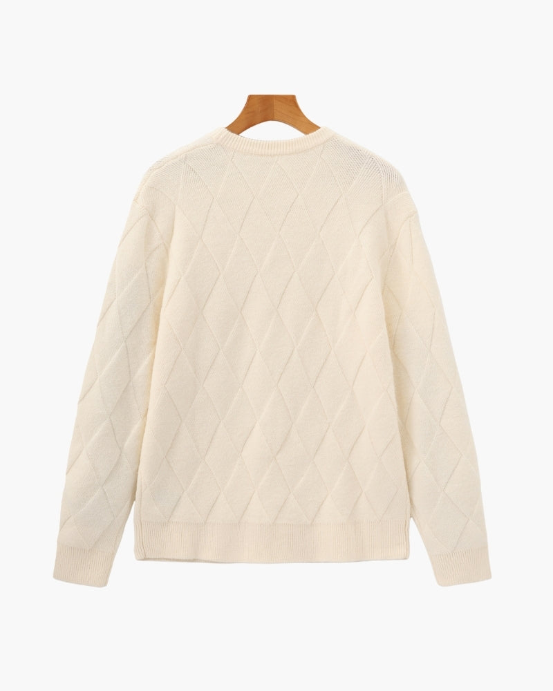 Diamond Knit Crewneck Sweater - Choose By Portugal