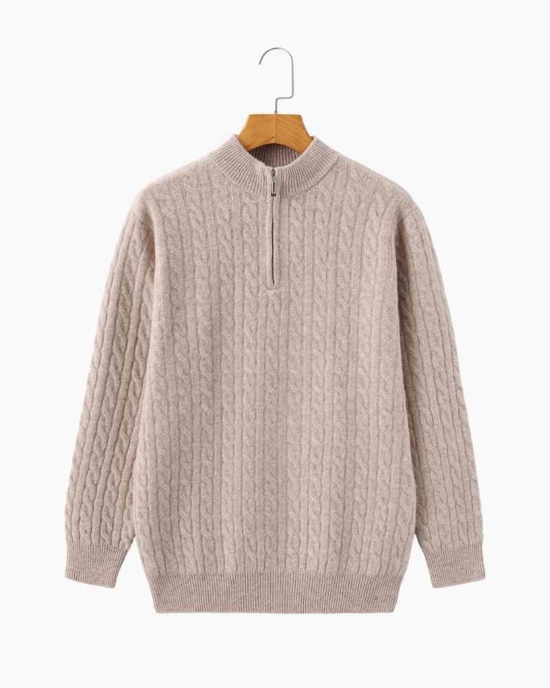 100% Cashmere Woven Half Zip - Choose By Portugal