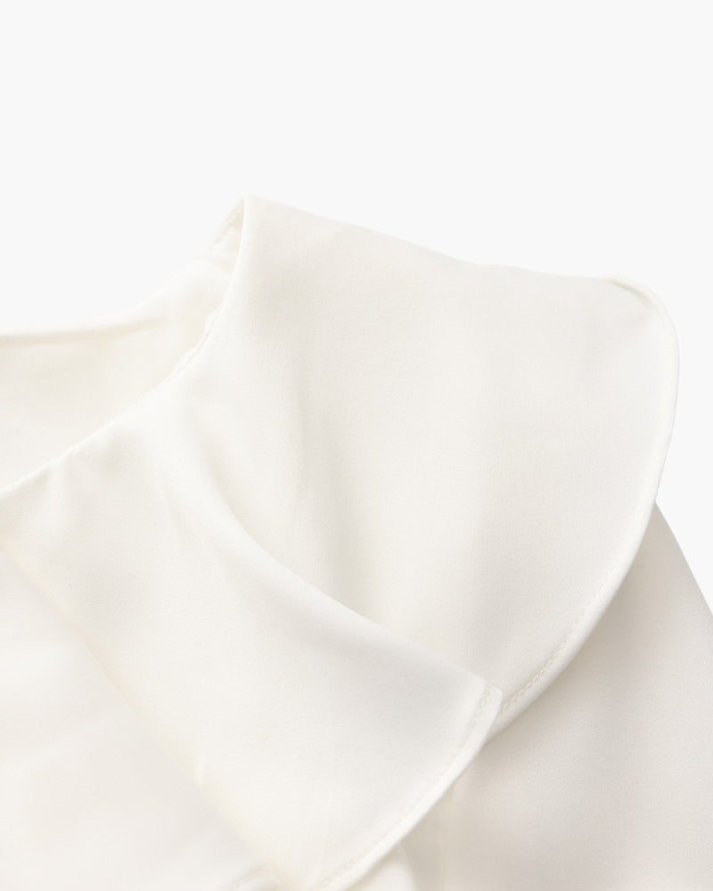 Pearl Button Ruffle Midi Dress - Choose By Portugal