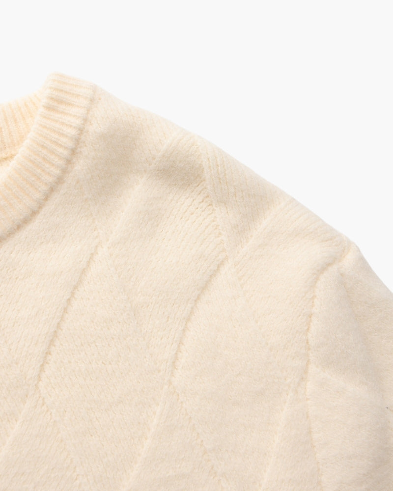 Diamond Knit Crewneck Sweater - Choose By Portugal