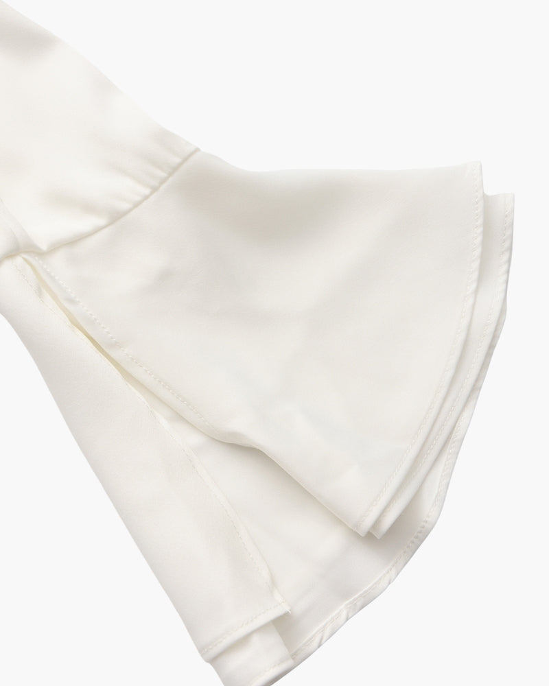 Pearl Button Ruffle Midi Dress - Choose By Portugal