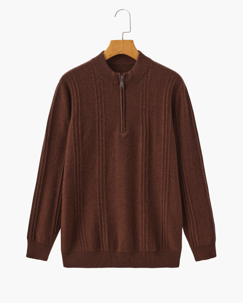 100% Cashmere Ribbed Half Zip - Choose By Portugal