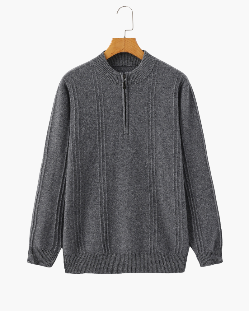 100% Cashmere Ribbed Half Zip - Choose By Portugal