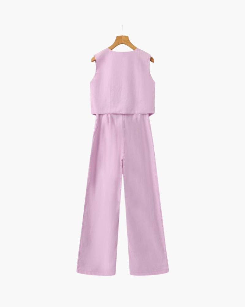 Classy Lady - Linen Two-piece Set - Choose By Portugal