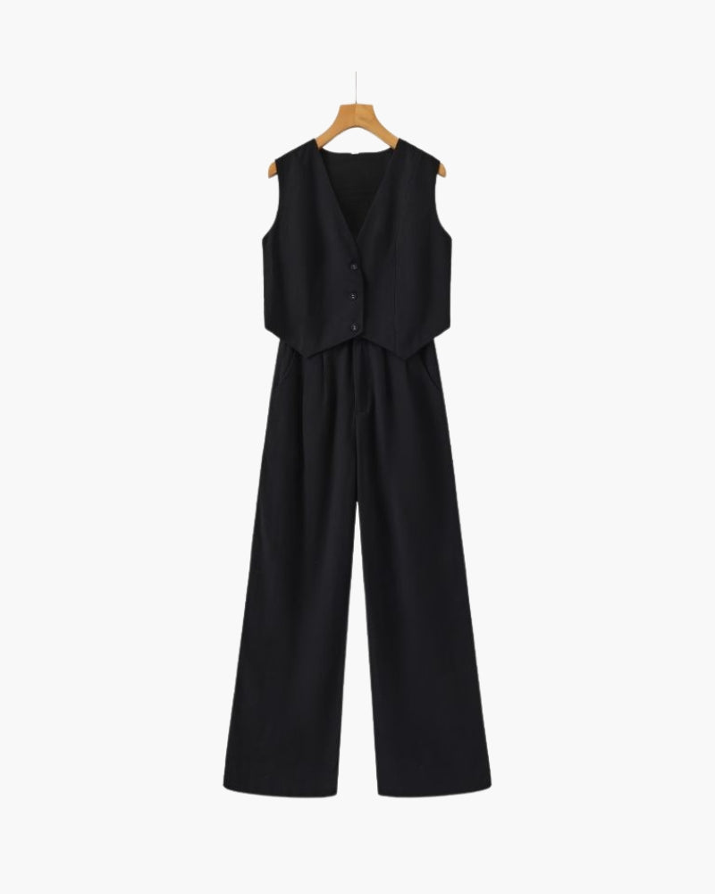 Classy Lady - Linen Two-piece Set - Choose By Portugal