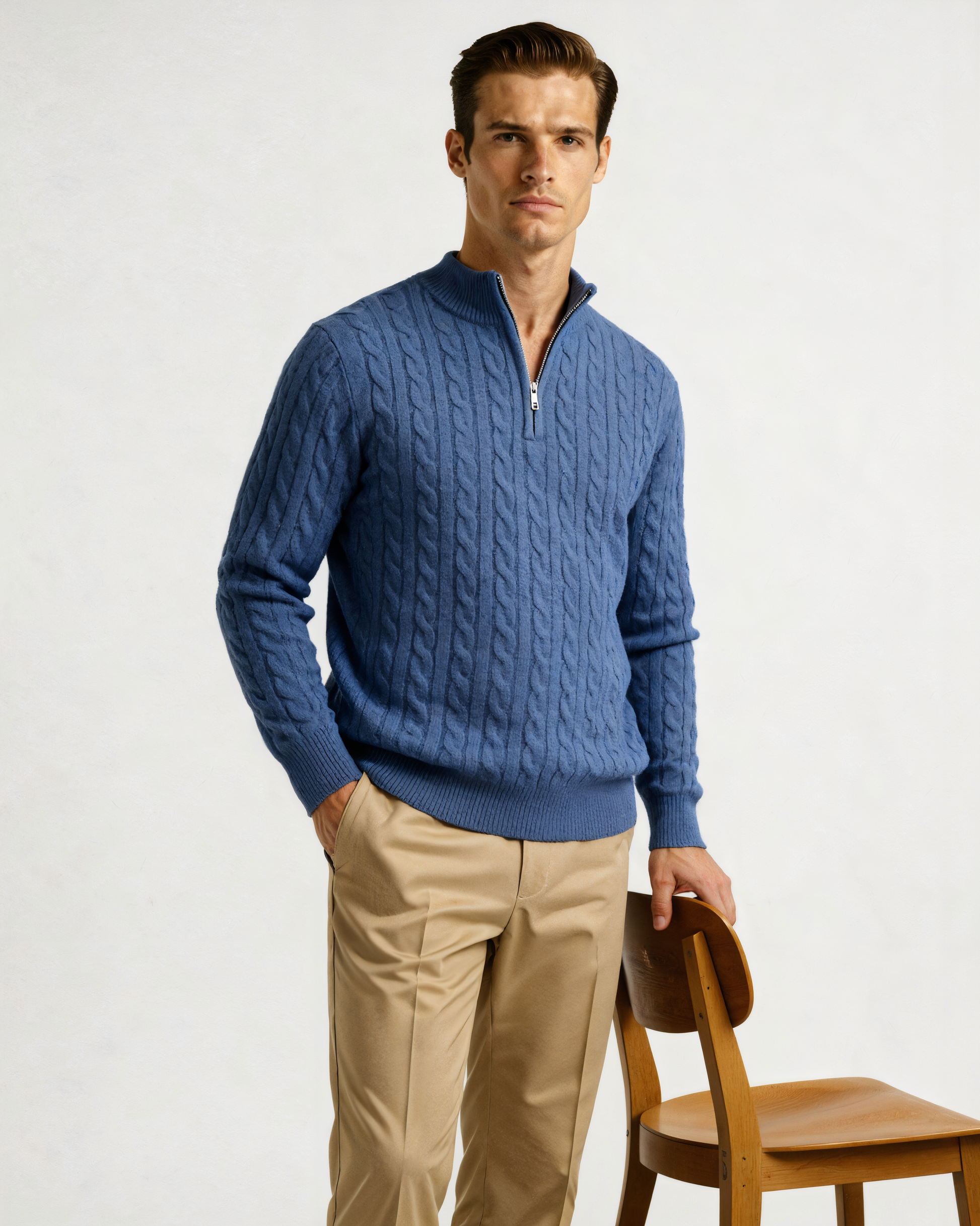 100% Cashmere Woven Half Zip - Choose By Portugal