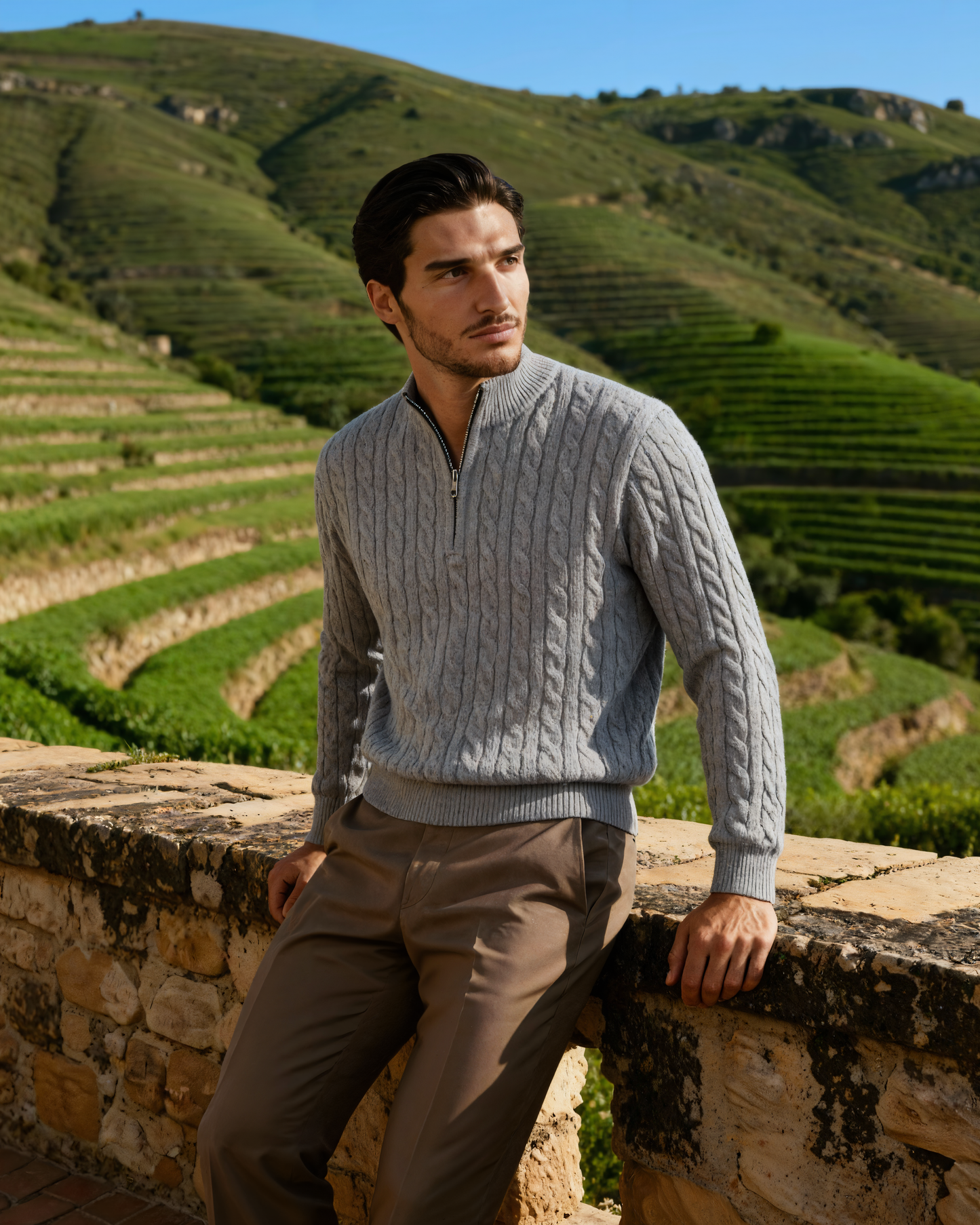 100% Cashmere Woven Half Zip - Choose By Portugal