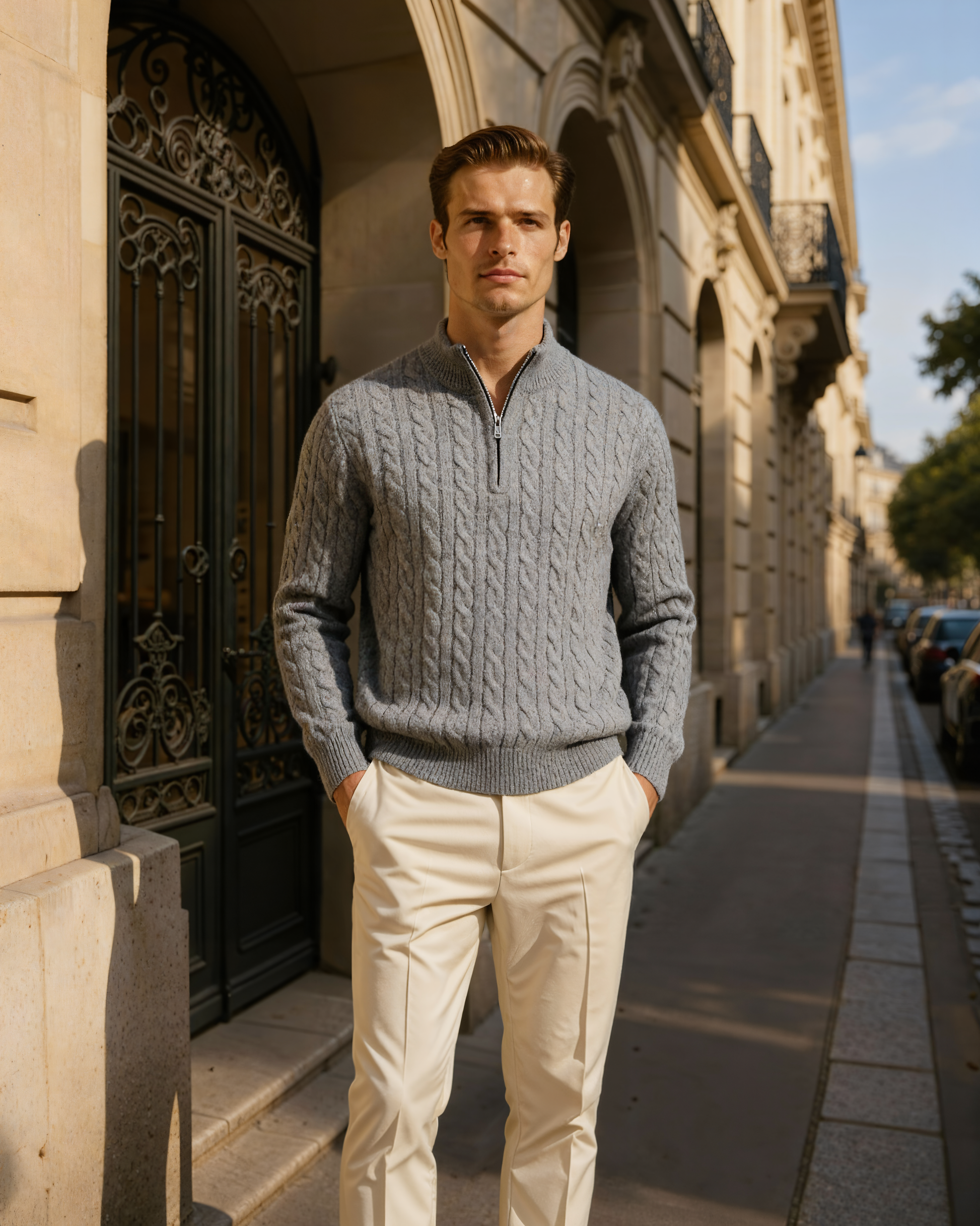 100% Cashmere Woven Half Zip - Choose By Portugal
