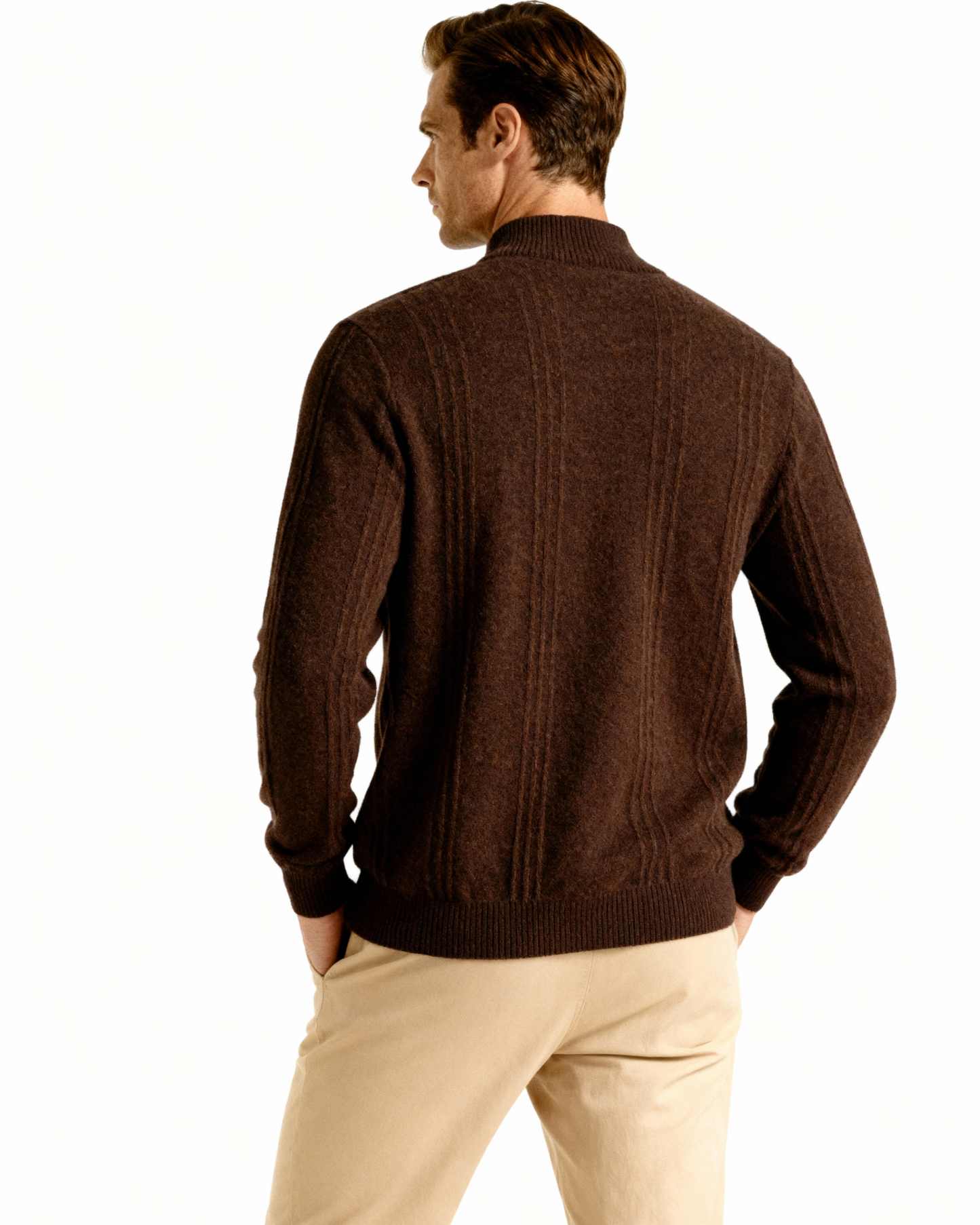 100% Cashmere Ribbed Half Zip - Choose By Portugal