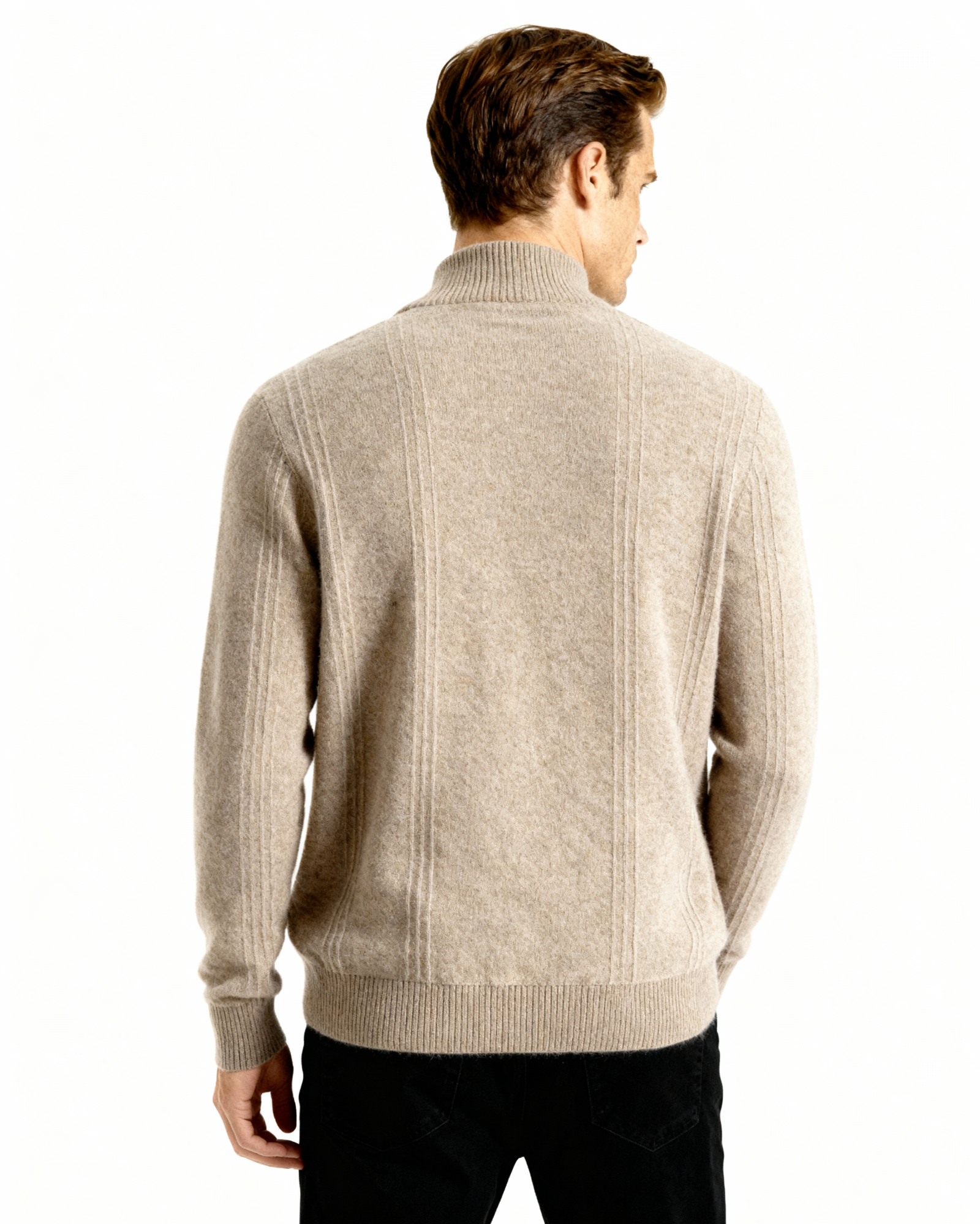 100% Cashmere Ribbed Half Zip - Choose By Portugal
